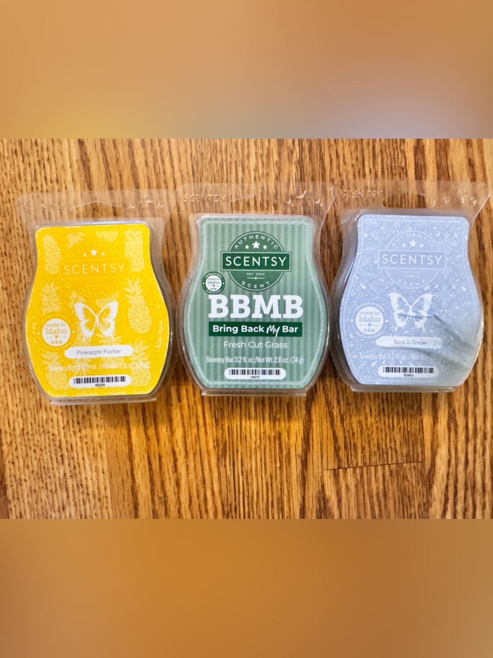 Scentsy Wax Bar Trio - Yellow, Green, Light Blue